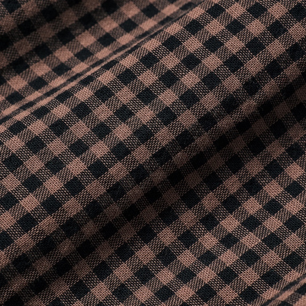 Pact Coastal Double Guaze Poet Sleeve Dress in Autumn Gingham - Picture 6 of 6